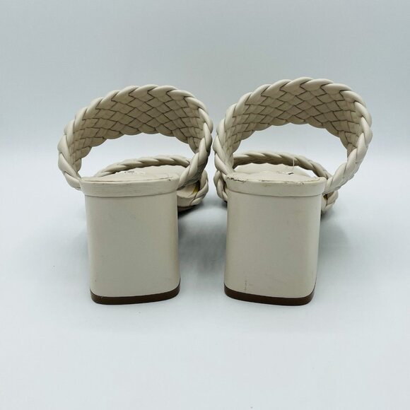 Steve Madden Shoes Womens Size 8.5 M White Heel Daphnee Braided Sandal Slip On - Picture 7 of 11